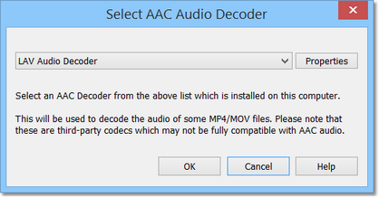 Selecting an AAC Audio Decoder