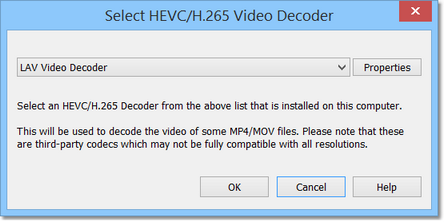 Selecting an HEVC/H.265 Video Decoder