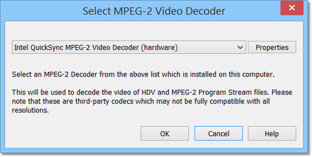 Selecting an MPEG-2 Video Decoder