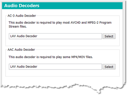 Audio Decoder Settings