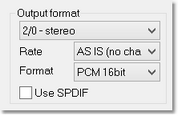 Set Output Format to "2/0 - stereo"